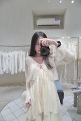 Mae Dress - Set váy kèm áo choàng tơ xếp ly