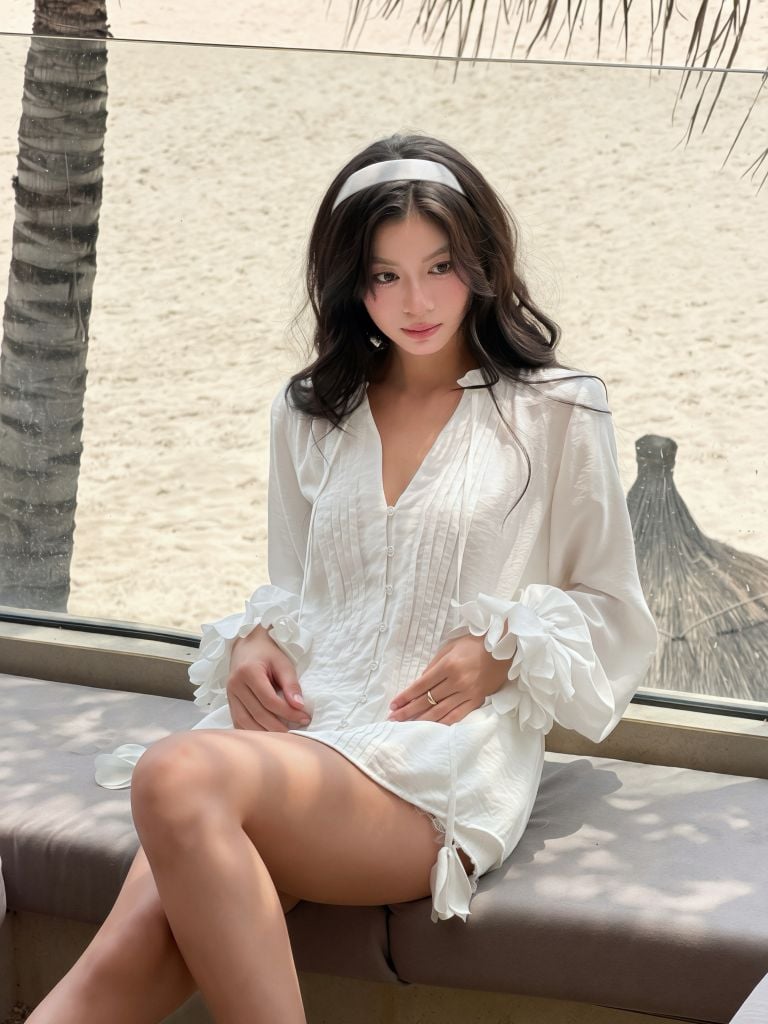 Nabi Shirt - Sơmi tơ tay hoa