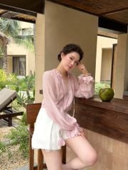 Nabi Shirt - Sơmi tơ tay hoa
