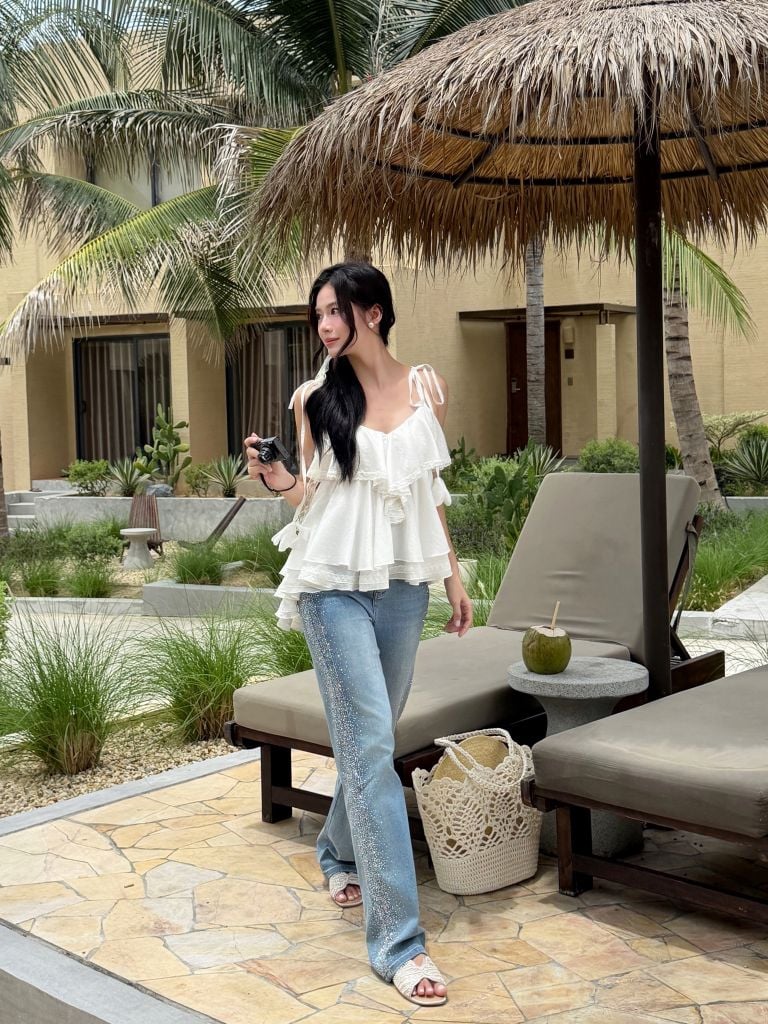 Mie Cami - Áo 2 dây tơ phối ren