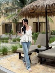 Starlight Jeans - Quần jeans ống xuông đính đá bên hông