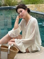 Alice Shirt - Sơmi chiffon cổ V ren