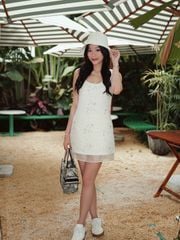 Ceri Dress - Váy đính kim sa phối voan