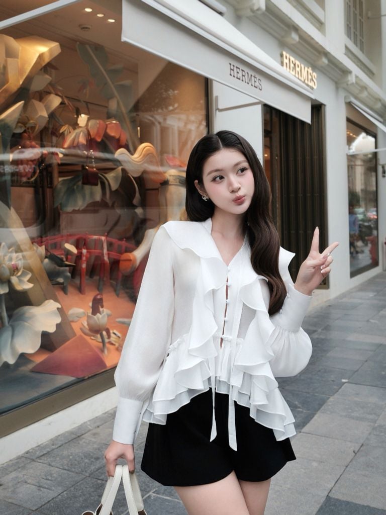 Irene Shirt - Sơmi chiffon tay bồng