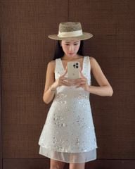Ceri Dress - Váy đính kim sa phối voan