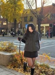 Suzy Cape - Áo dạ tay choàng đính nơ