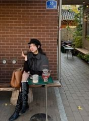 Suzy Cape - Áo dạ tay choàng đính nơ