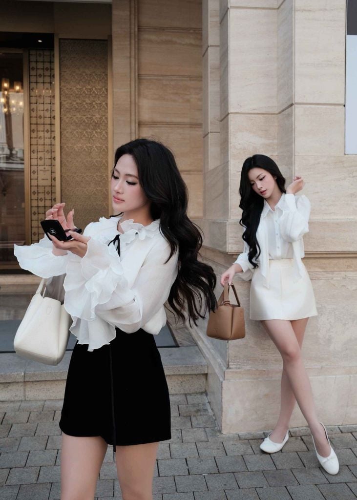 Olie Shirt -  Somi bèo nơ đen