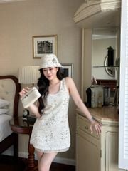 Ceri Dress - Váy đính kim sa phối voan