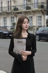 Jenni Top - Áo thun gân dài tay cổ bẻ