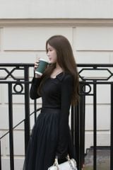 Jenni Top - Áo thun gân dài tay cổ bẻ