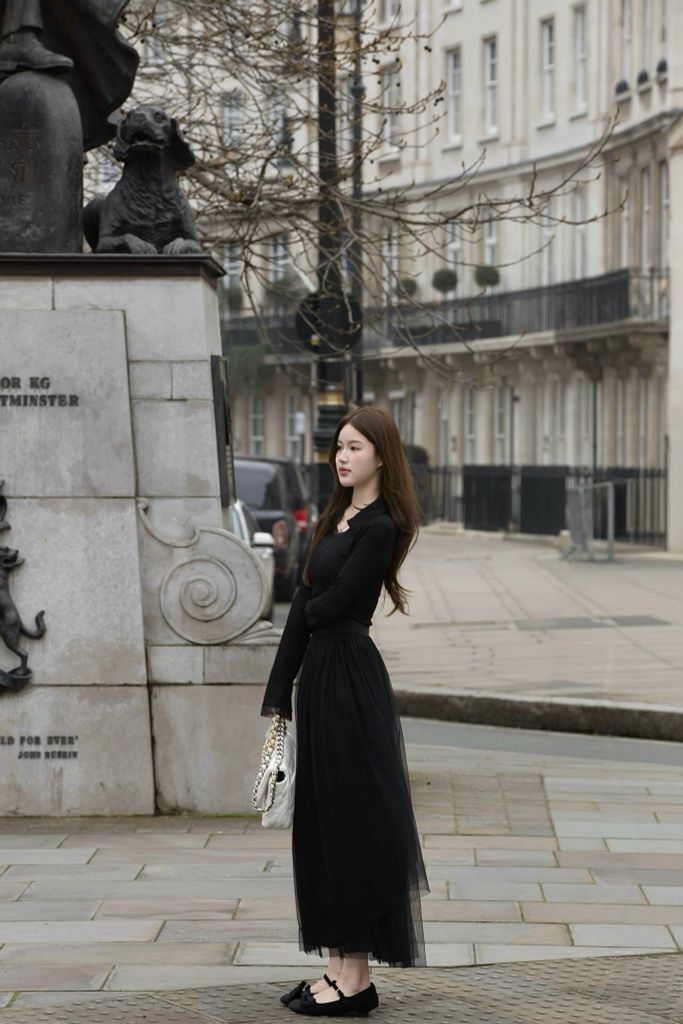 Jenni Top - Áo thun gân dài tay cổ bẻ