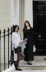 Jenni Top - Áo thun gân dài tay cổ bẻ