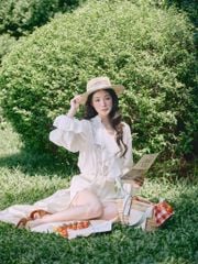 Lala Shirt - Áo tơ đũi phối ren