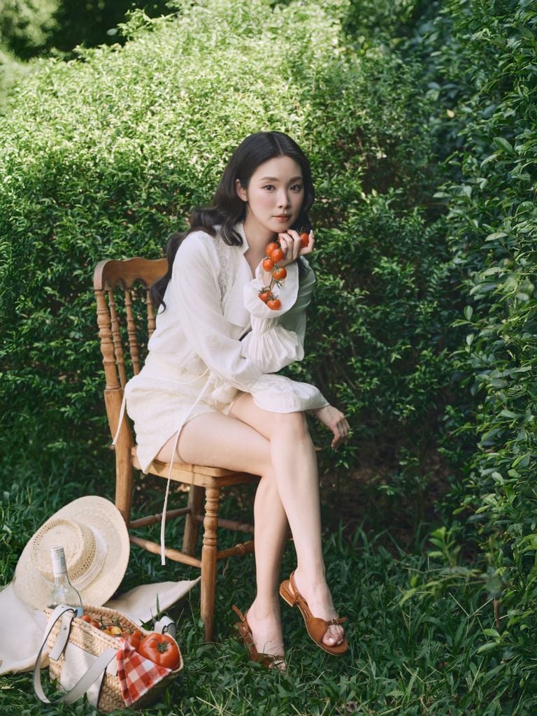 Lala Shirt - Áo tơ đũi phối ren