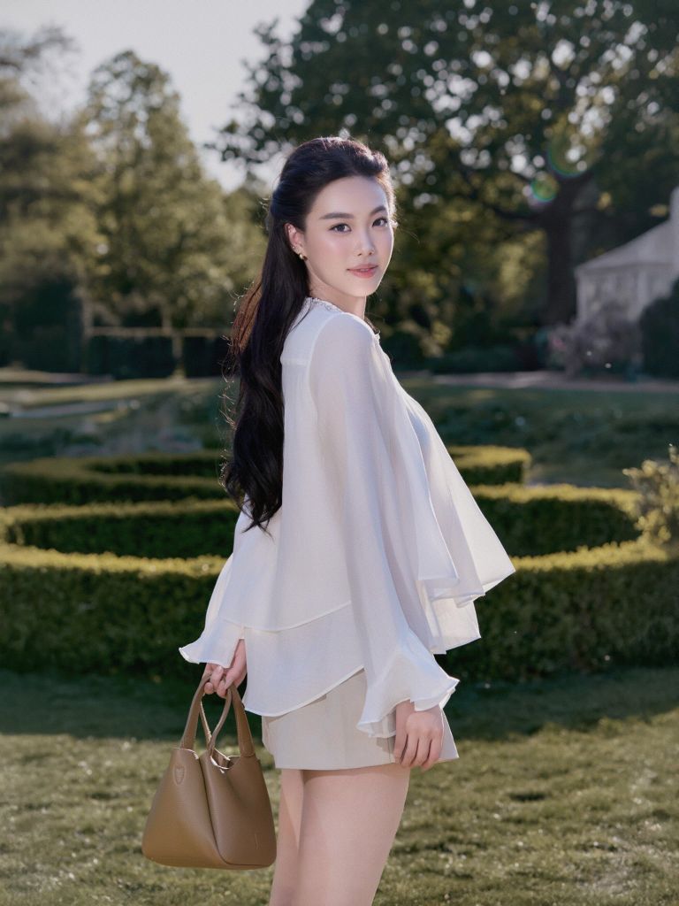 Lisa Shirt - Sơmi tơ tay bồng