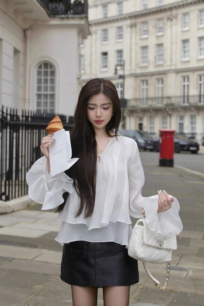 Lisa Shirt - Sơmi tơ tay bồng