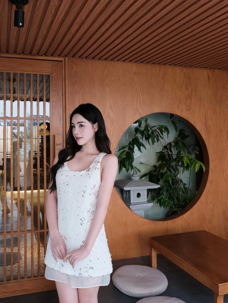 Ceri Dress - Váy đính kim sa phối voan