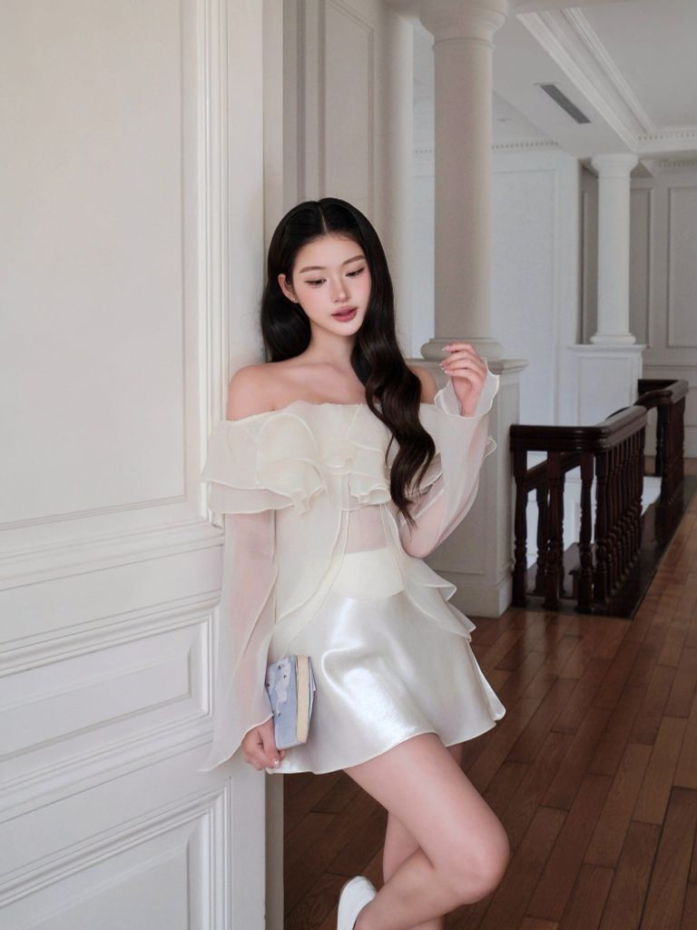 Magnolia Top - Áo trễ vai bèo nhún