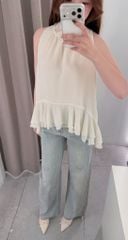Flora Jeans - Quần jeans ống xuông đính kết hoa hồng