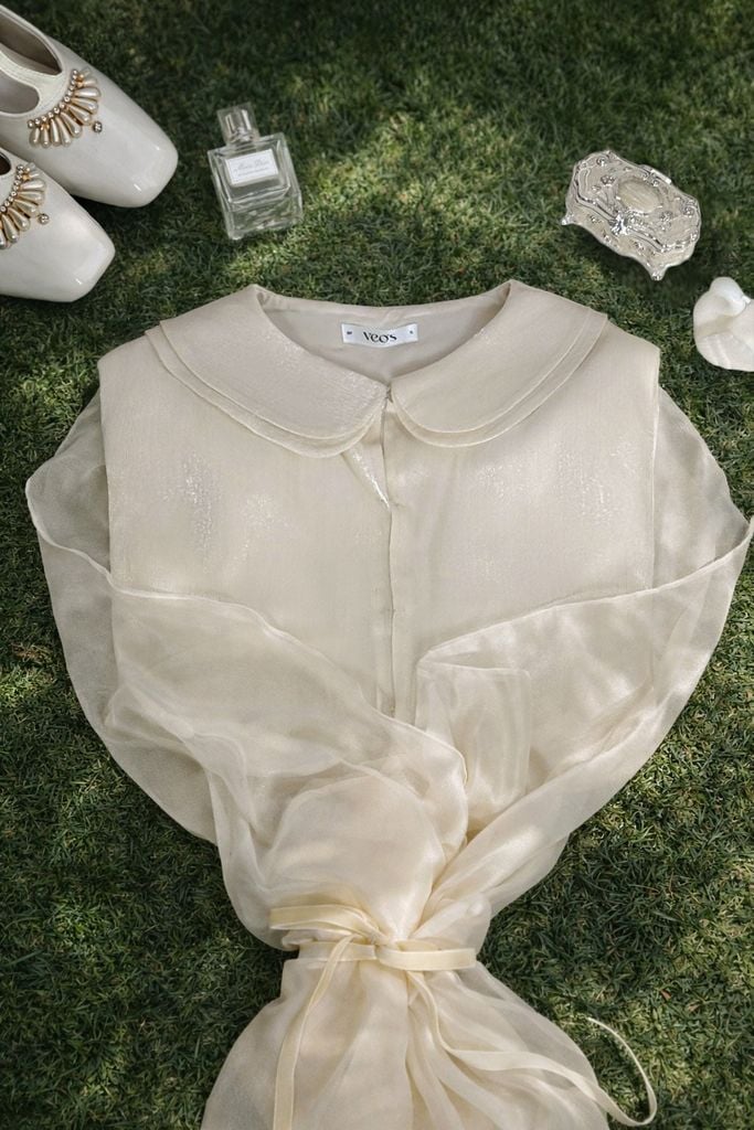 Milky Top - Áo tơ cổ sen