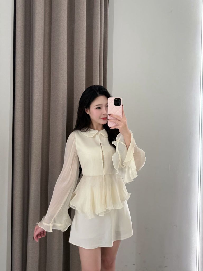 Milky Top - Áo tơ cổ sen