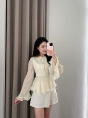 Milky Top - Áo tơ cổ sen