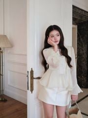 Milky Top - Áo tơ cổ sen