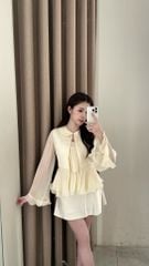 Milky Top - Áo tơ cổ sen
