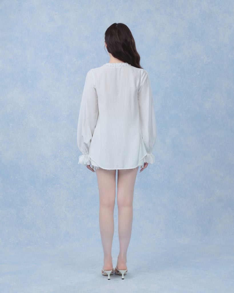 Nabi Shirt - Sơmi tơ tay hoa