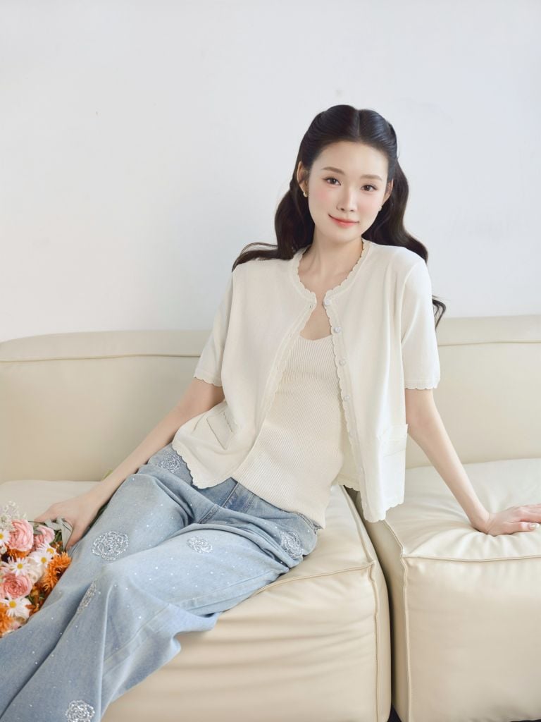 Nami Set - Set áo ba lỗ và cardigan viền sóng