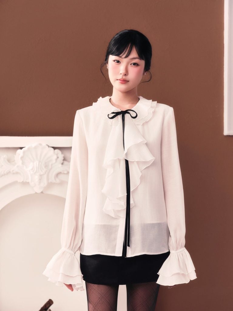 Olie Shirt -  Somi bèo nơ đen