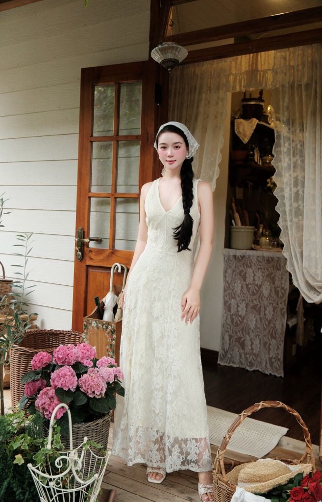 Ophelia Dress - Váy ren dáng dài 2 lớp