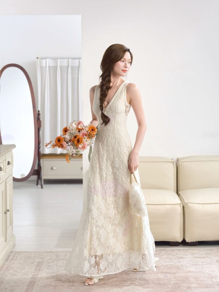 Ophelia Dress - Váy ren dáng dài 2 lớp