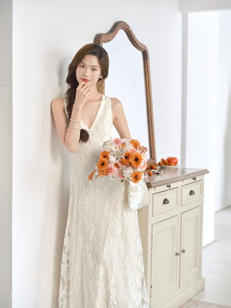Ophelia Dress - Váy ren dáng dài 2 lớp