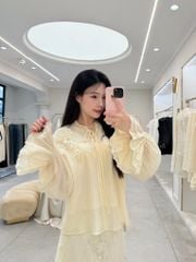 Peony Top - Sơmi suông hoạ tiết ren thêu hoa