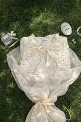 Peony Top - Sơmi suông hoạ tiết ren thêu hoa