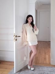 Peony Top - Sơmi suông hoạ tiết ren thêu hoa