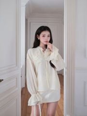Peony Top - Sơmi suông hoạ tiết ren thêu hoa