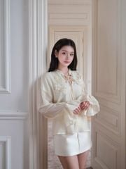 Peony Top - Sơmi suông hoạ tiết ren thêu hoa