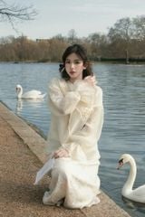 Peony Top - Sơmi suông hoạ tiết ren thêu hoa