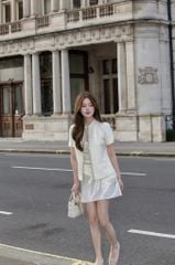 Posey Top - Áo ngắn tay nẹp đá