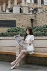 Posey Top - Áo ngắn tay nẹp đá