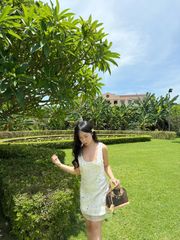 Ceri Dress - Váy đính kim sa phối voan