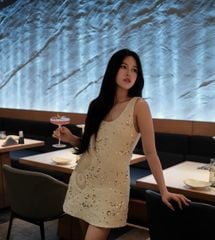 Ceri Dress - Váy đính kim sa phối voan