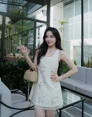 Ceri Dress - Váy đính kim sa phối voan