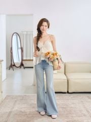 Solena Cami - Áo 2 dây nhún phối ren