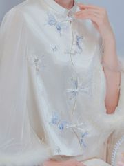 Thiên Lam - Áo lụa thêu tay phối lông