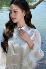 Thiên Lam - Áo lụa thêu tay phối lông