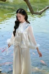 Thiên Lam - Áo lụa thêu tay phối lông